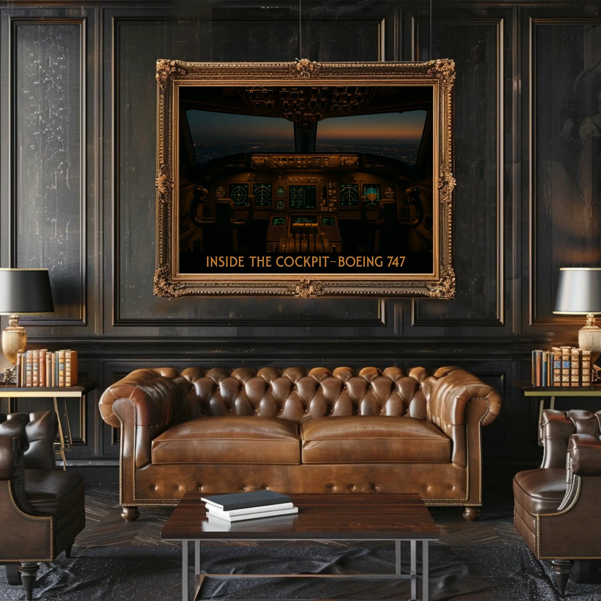 Inside The Cockpit Boeing 747 Poster