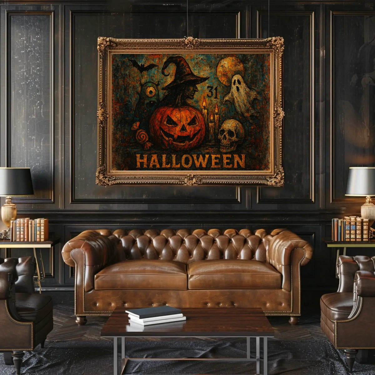 Halloween Night Gothic Spooky Digital Painting Poster