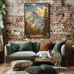 Vintage Yosemite Half Dome National Park Poster
