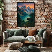 Mountain Wilderness At Sunset Poster