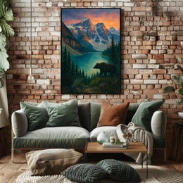 Mountain Wilderness At Sunset Poster