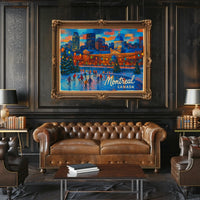 Montreal Cityscape Winter Travel Photography Realism Impressionism Canadian Snowy Urban Landscape Poster