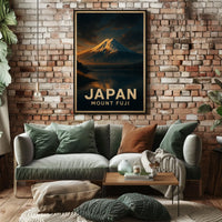 Mount Fuji Sunrise Travel Vintage Poster