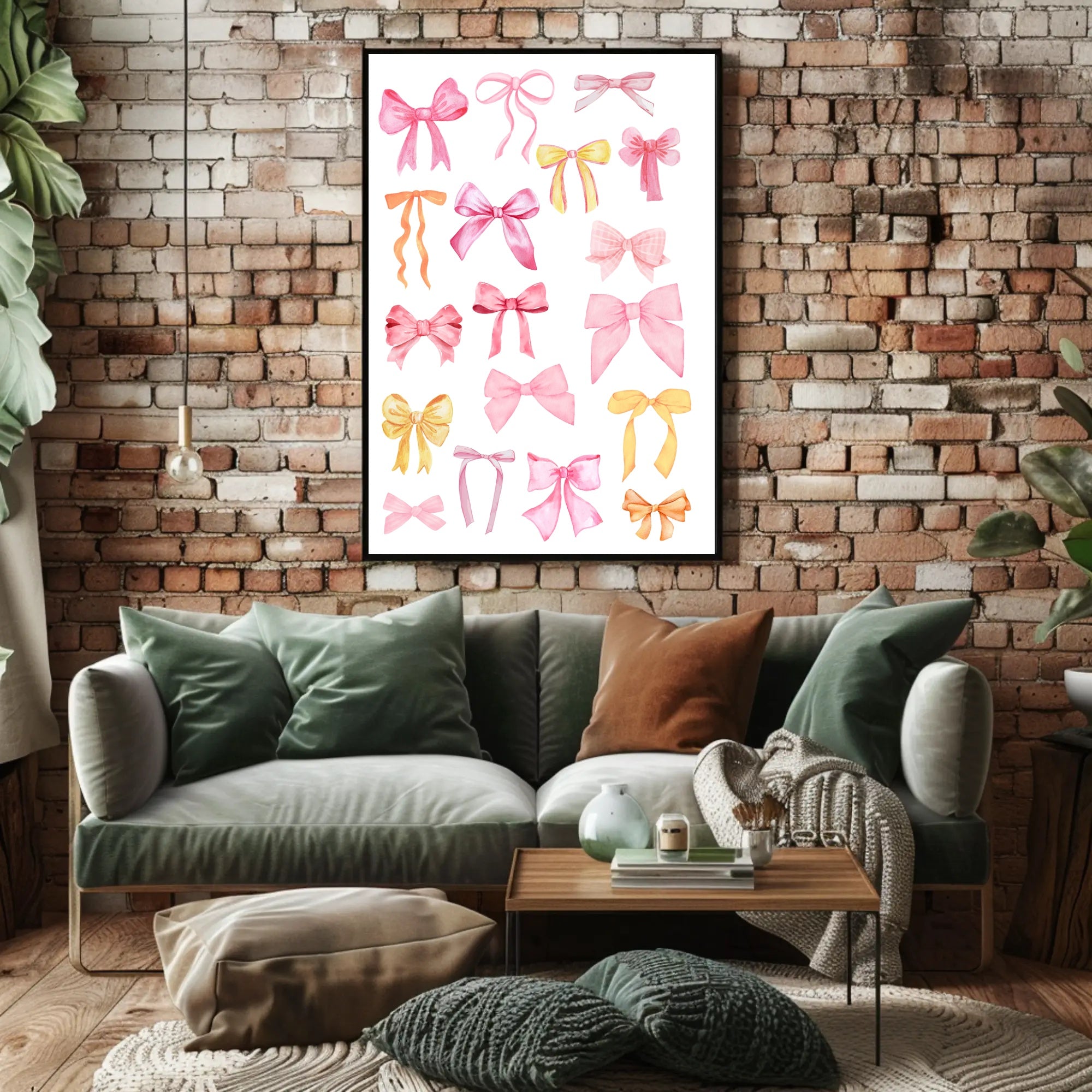 Whimsical Watercolor Bows Art Print - Artistic Poster PosterGoat