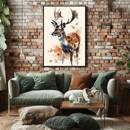 Majestic Deer Wildlife Poster Vintage Nature Print