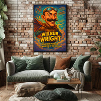 Wilbur Wright Aviation Pioneer Caricature Historical Poster PosterGoat