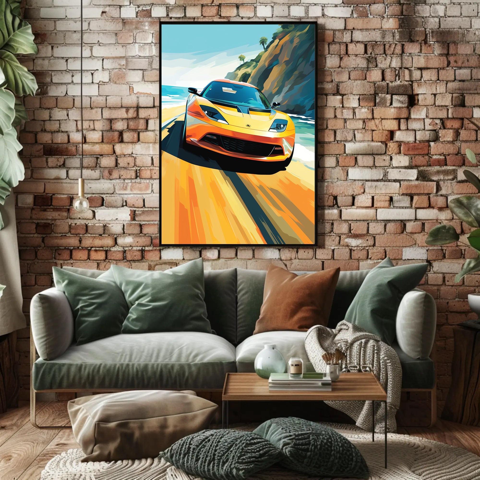 Speed and Freedom on Coastal Road Sports Poster