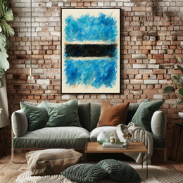 Abstract Expression In Blue And Black Poster