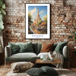 Bangkok Wat Arun Scenic Travel Poster PosterGoat