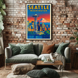 Seattle Skyline Poster