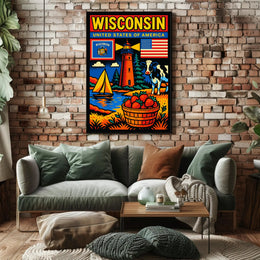 Wisconsin United States of America Poster PosterGoat