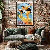 Soviet Union Water Sports Propaganda Vintage Sports Poster