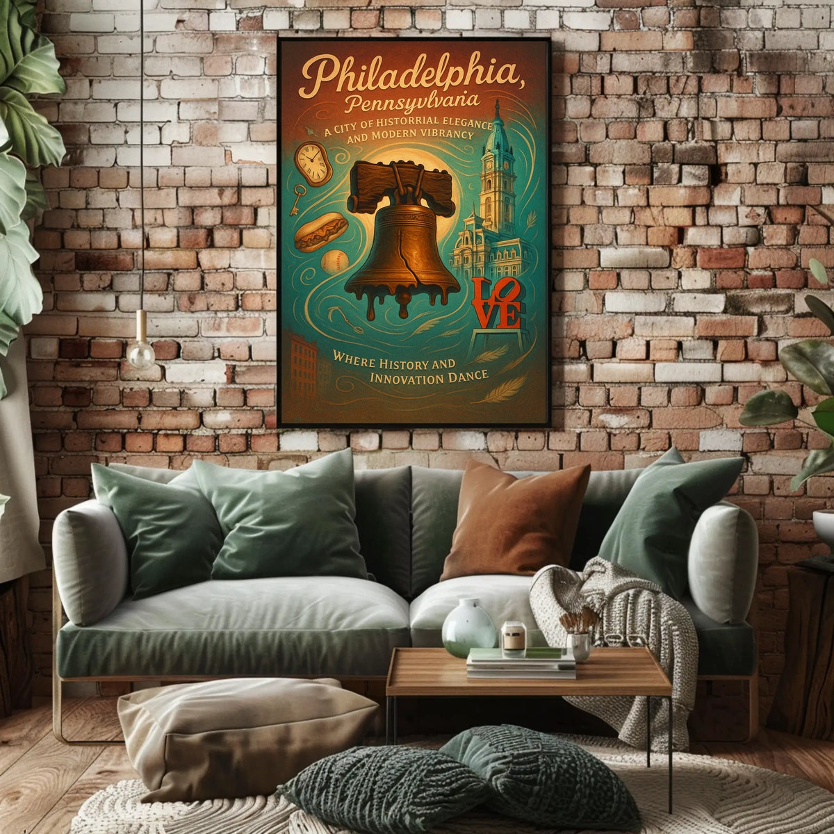 Philadelphia Poster: Historical Elegance Meets Modern Vibrancy
