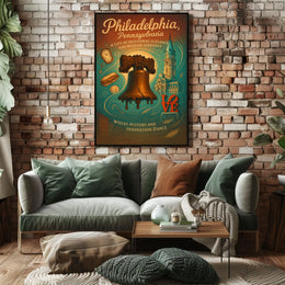 Philadelphia Poster: Historical Elegance Meets Modern Vibrancy