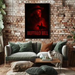 Buffalo Bill Portrayal on Vintage Cultural or Heritage Poster