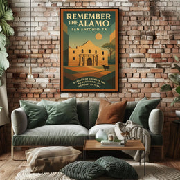 Alamo Sunset Vintage Poster: Texas Heritage Art Print