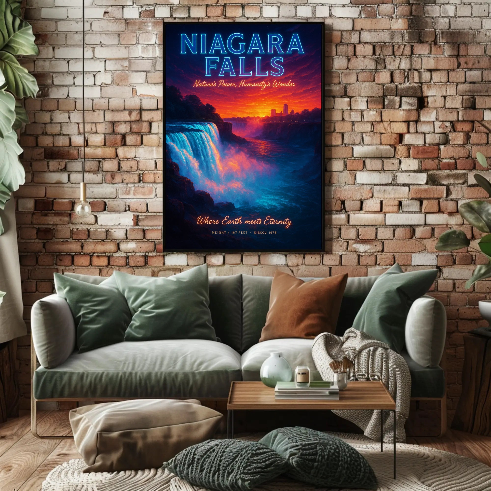 Niagara Falls Sunset Travel Poster PosterGoat