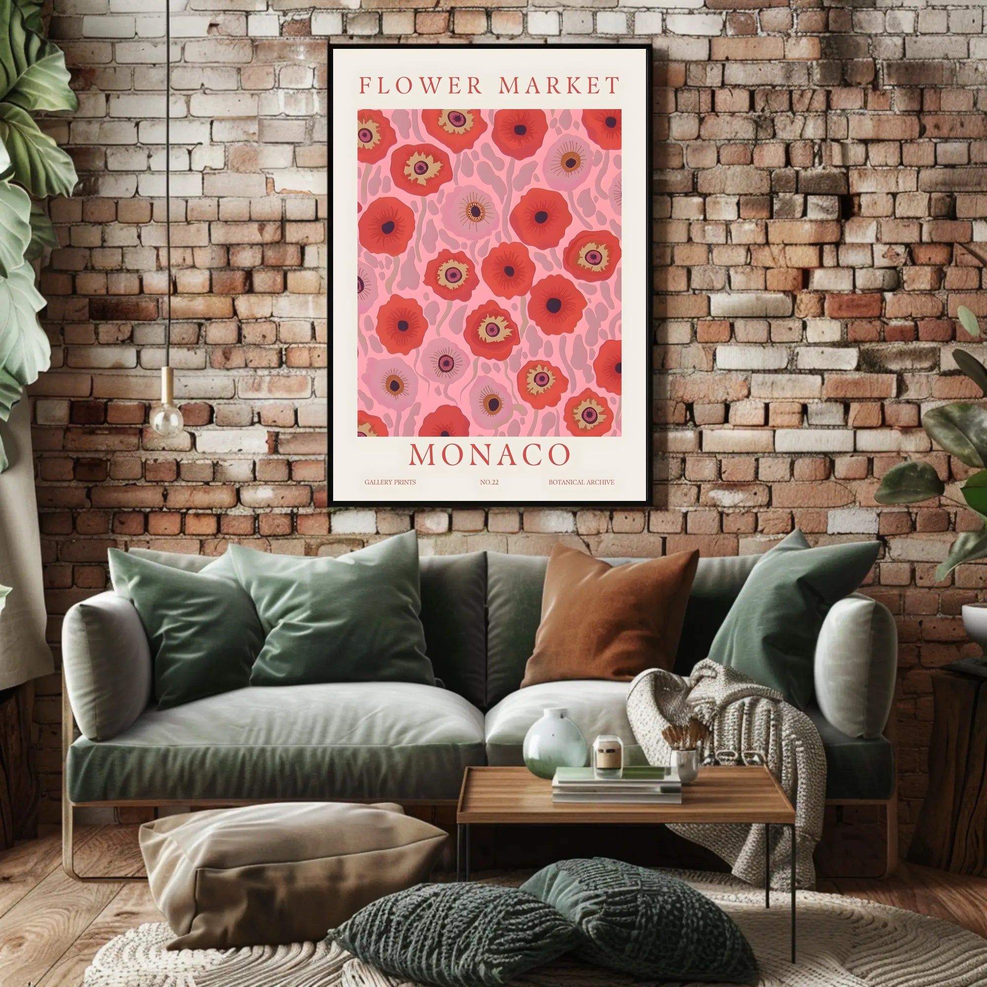 Flower Market Monaco Poster