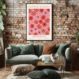 Flower Market Monaco Poster
