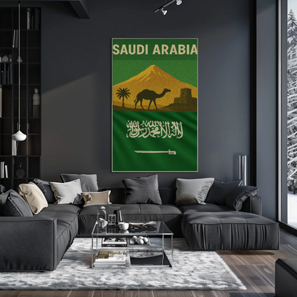 Saudi Arabian Vintage Design Cultural or Heritage Poster