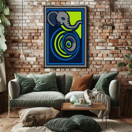 Vibrant Elephant Abstraction Abstract Poster