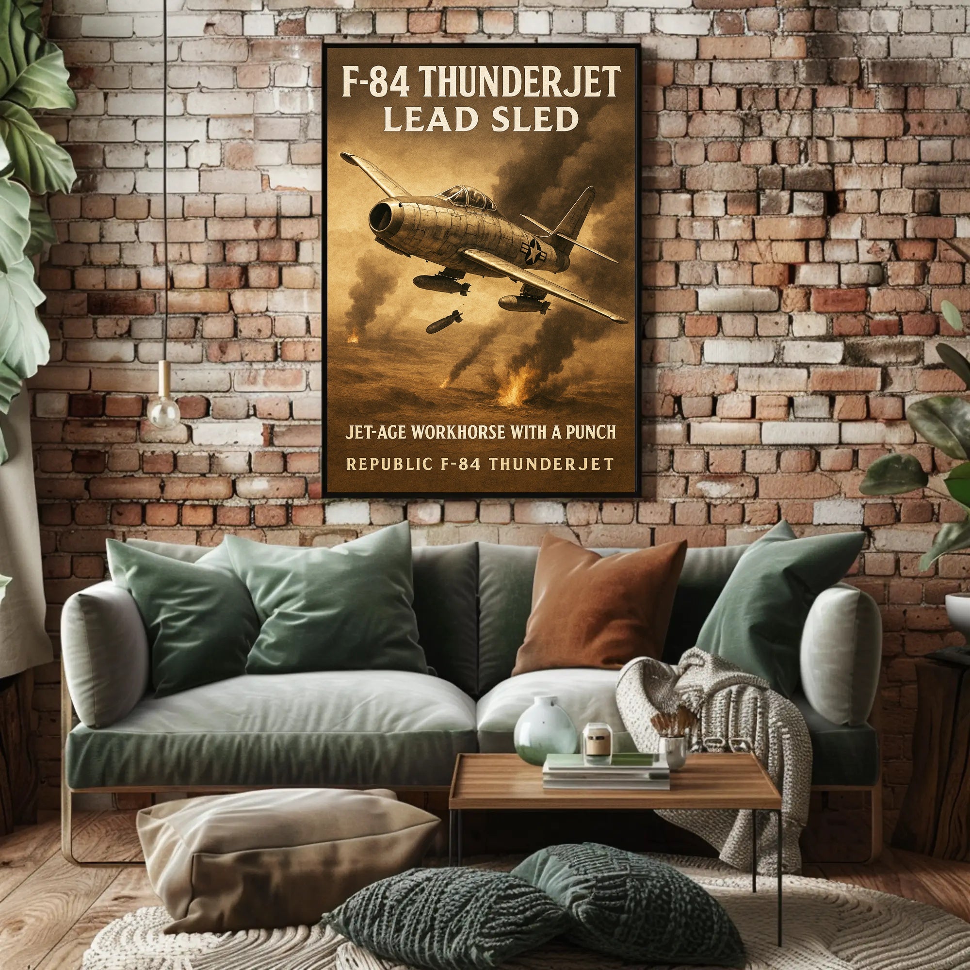 F-84 Thunderjet Jet-Age Workhorse Poster PosterGoat