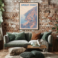 Amalfi Coast Poster 18x24 Coastal Wall Art Home Decor