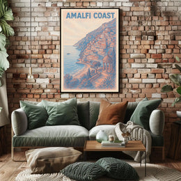 Amalfi Coast Poster 18x24 Coastal Wall Art Home Decor
