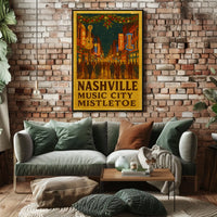 Nashville Music City Mistletoe Poster