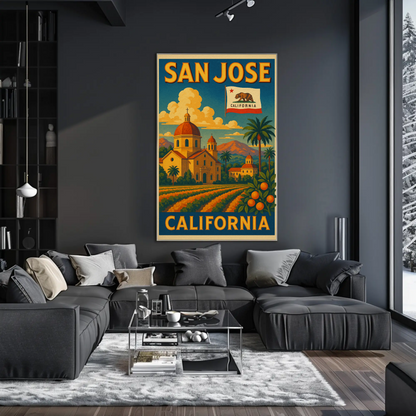 San Jose California Mission Travel Poster
