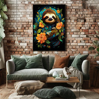 Enchanted Sloth In Bloom Poster