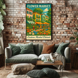 Flower Market Eastern Market Detroit Poster