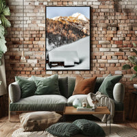 Winter Serenity Cabin in Snowy Alps National Park Poster