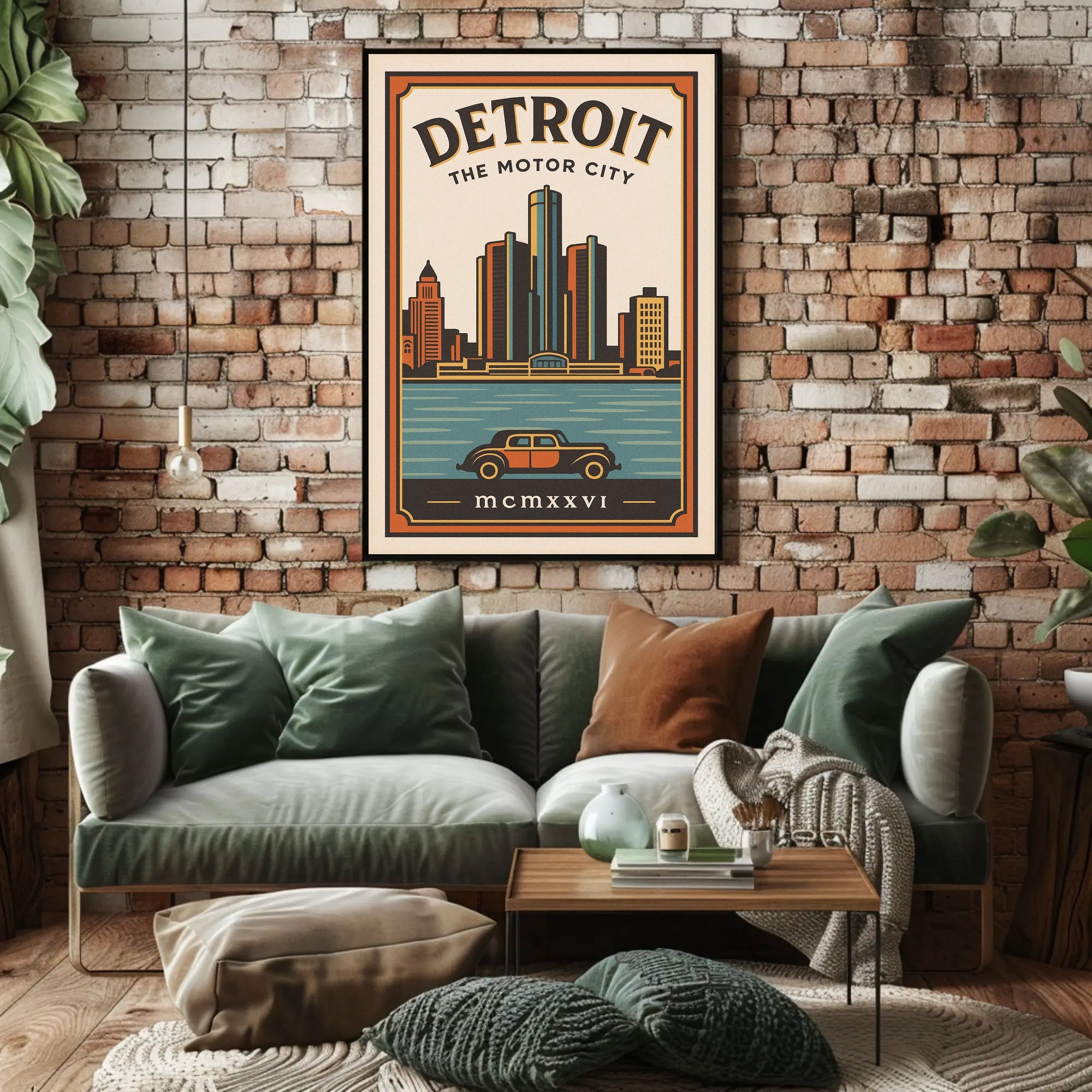Detroit The Motor City Poster PosterGoat