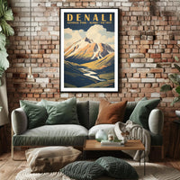 Denali National Park Vintage Poster Travel Wall Art