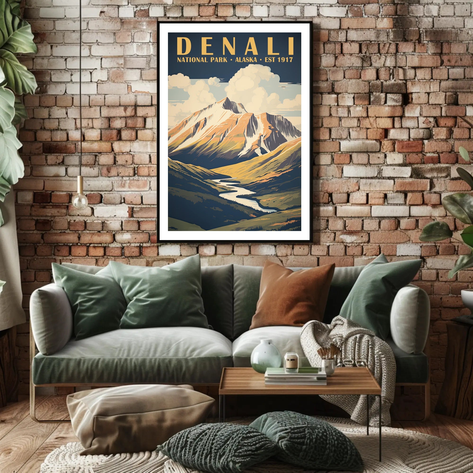 Denali National Park Vintage Poster Travel Wall Art