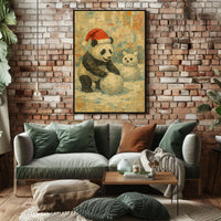 Festive Panda In Winter Wonderland Poster