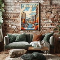 Yonkers Autumn Cityscape Art in Urban or Cityscape Poster