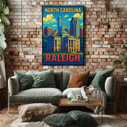 Raleigh, North Carolina Skyline Poster