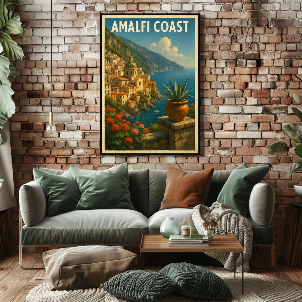 Amalfi Coast Poster Wall Art For Coastal Home Decor