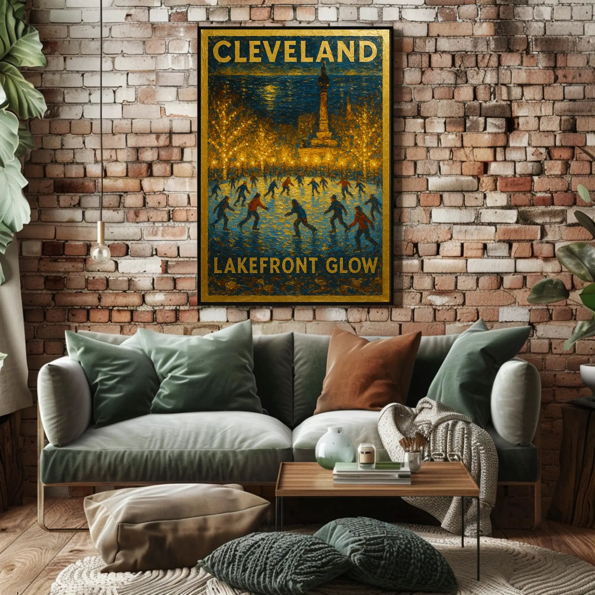 Cleveland Lakefront Glow Poster