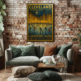 Cleveland Lakefront Glow Poster