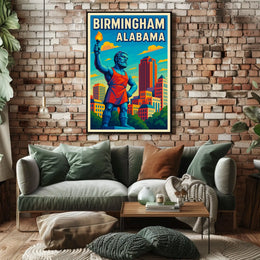 Birmingham, Alabama Vibrant Cityscape Poster