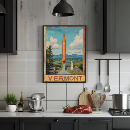 Vermont Vintage Poster - Rocket Launch