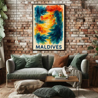 Maldives Color Splash Tropical Escape Beach Dreamscape Coastal Art Gallery Poster