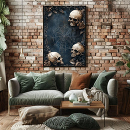 Gothic Skulls and Roses Art Print Poster