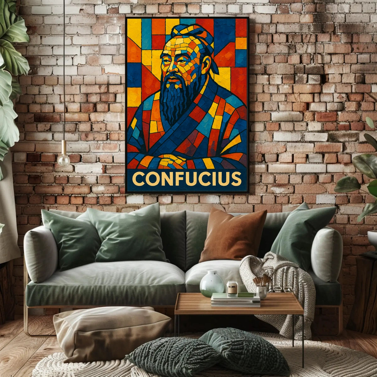 Confucius Mosaic Art Poster