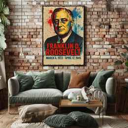 Franklin D. Roosevelt 32nd President of the United States Street Art Mashup Poster