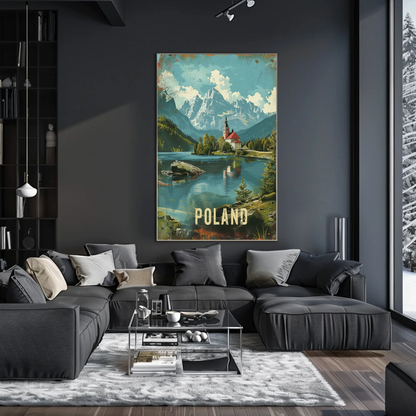 Scenic Mountains And Church Poland Travel Poster