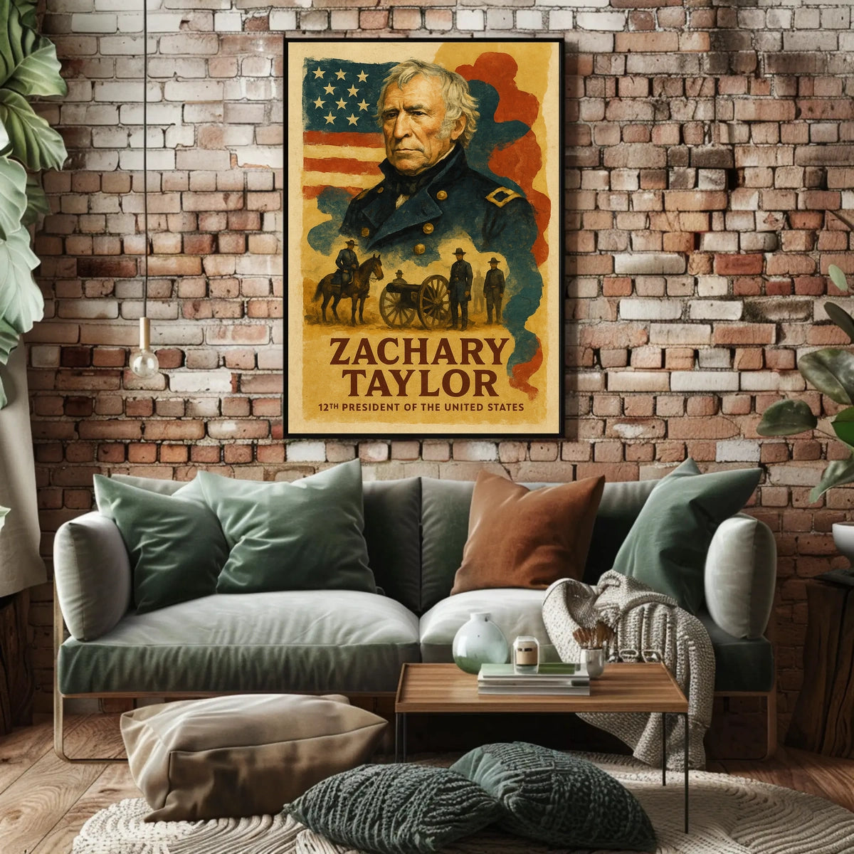 Zachary Taylor 12th President of the United States Layered Digital Collage Poster